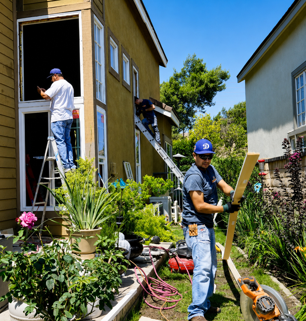 Roger’s Windows Glass & Doors team or completed company project in Southern California