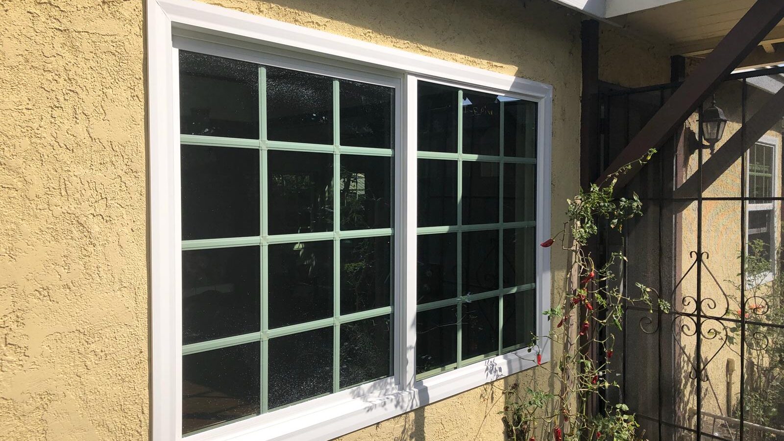 Yellow Stucco Window Transformation